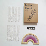 lettres bois arc ciel lettreboard moderne décoration festive planche messages messages colorés boîte rangement
