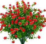 décoration extérieure bouquet artificiel fleurs simples feuilles vertes moderne blanc vert