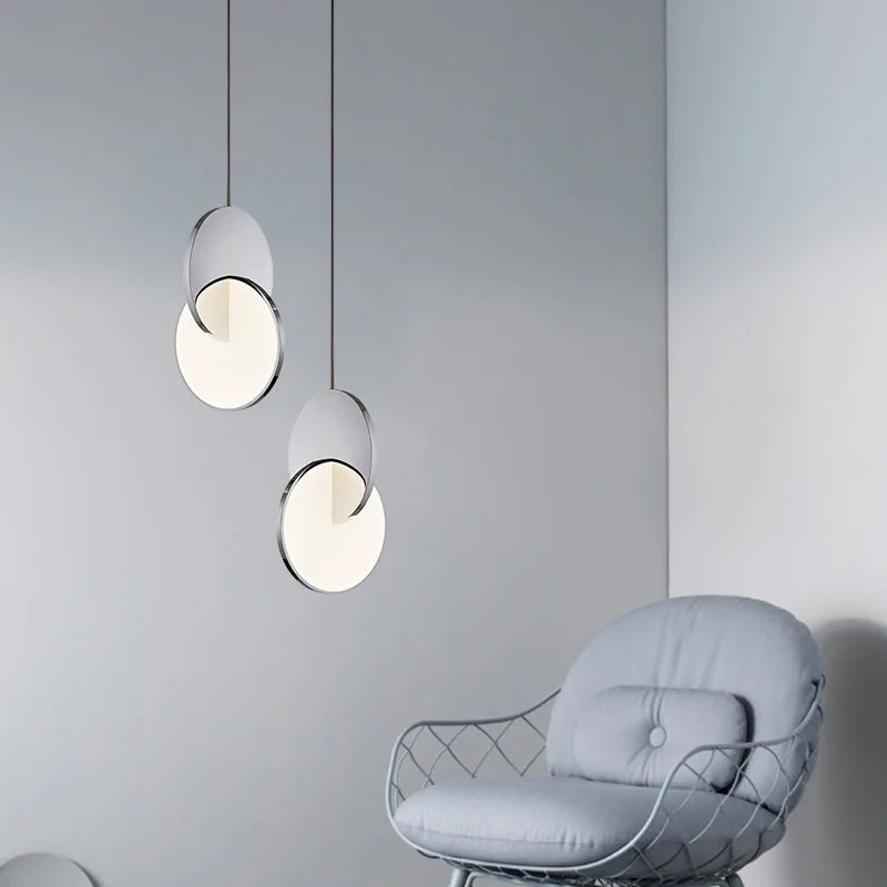 suspension lumineuse moderne or blanc circulaire translucide 4000k 3000k