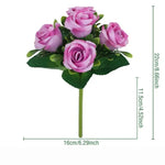 bouquets artificiels fleurs simples classiques rouge blanc rose jaune violetintérieur décoration maison fête