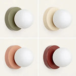 applique murale moderne sphère translucide vert olive beige rose rouge noir