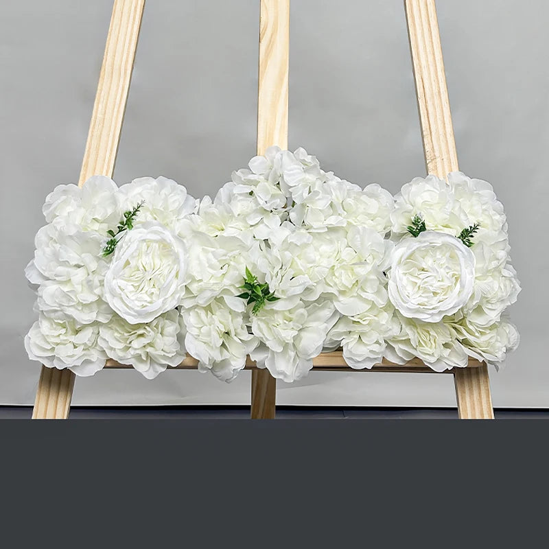 bouquets fleurs artificielles roses hydrangeas mariage anniversaire décoration extérieur blanc vert