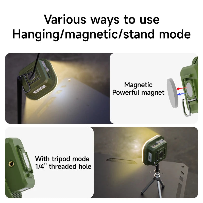 lampe poche rechargeable led vert moderne aimant clips