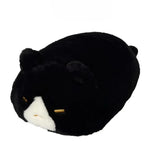 coussin peluche forme pain visage chat orange gris doux sieste literie oblong