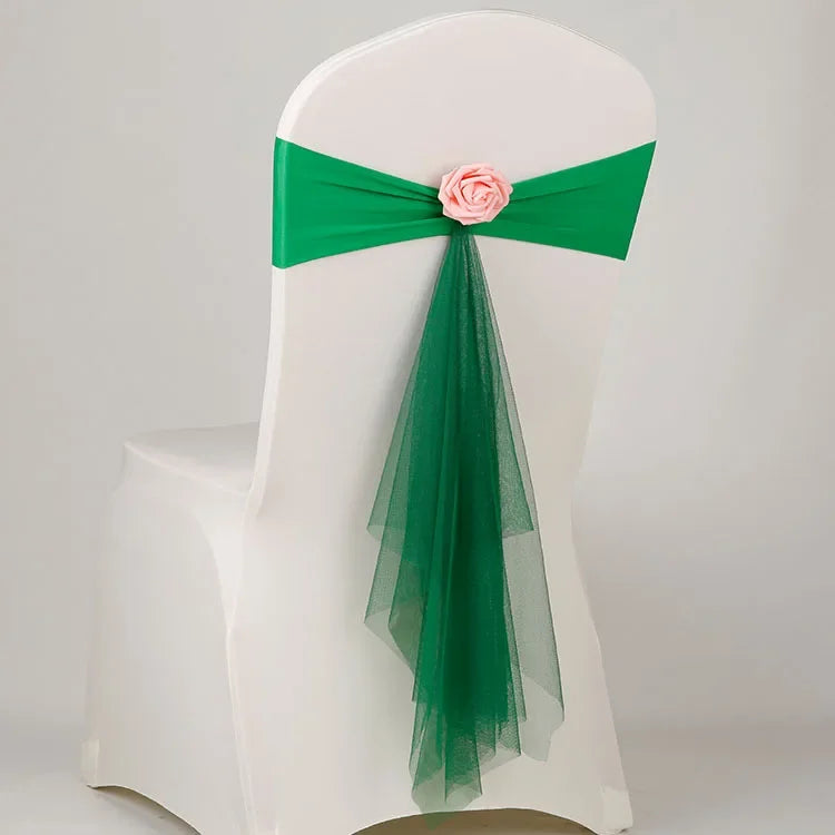 décoration chaise mariage turquois rouge blanc rose texturé voile transparent événement formel