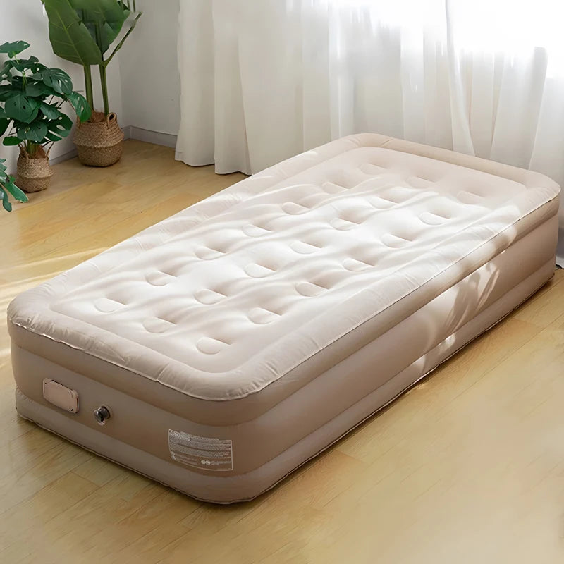 matelas gonflable air épais 13 pouces beige clair tapis sol moderne pompe électrique sac