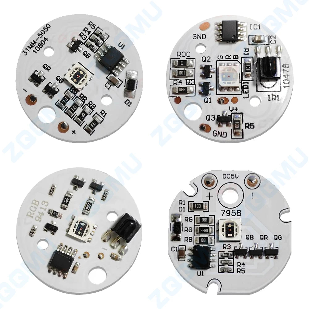 panneau led rgb 3w 38mm télécommande dégradé couleur diy lampe bois hêtre éclairage scène