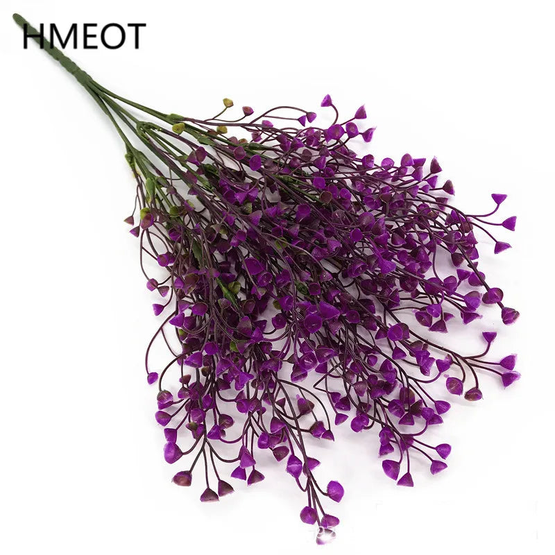 bouquet artificiel violet rose vert cloches modernes décoration intérieure maison événements anniversaires fêtes