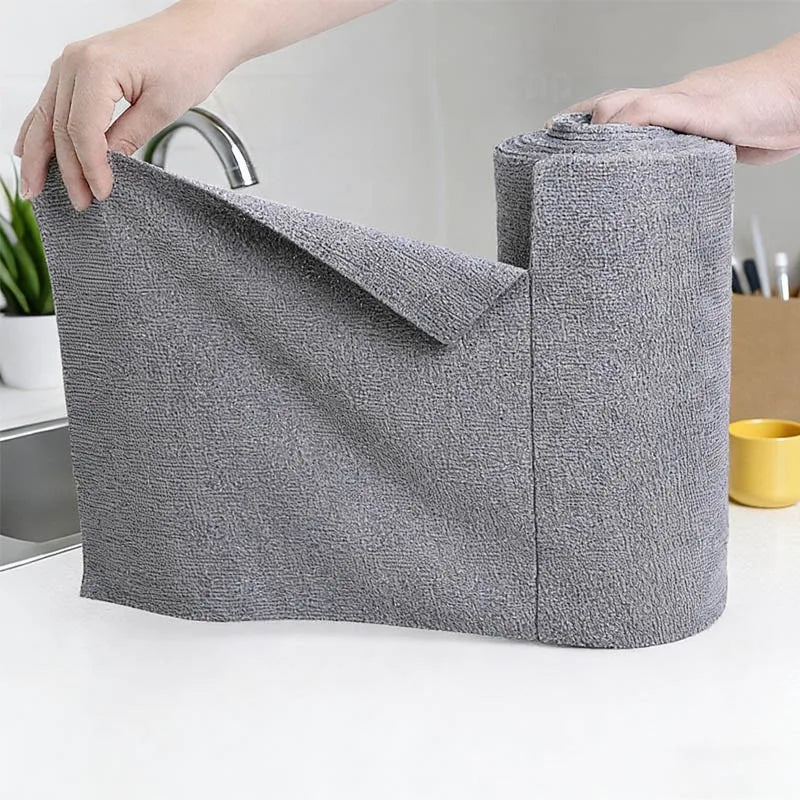 serviettes cuisine réutilisables microfibre gris texture tissée moderne absorbantes respectueuses environnement
