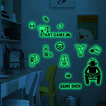 décoration murale autocollant 3d glow nuit graphique jeu vidéo moderne vert fluo noir chambre
