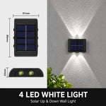 lampe murale solaire extérieure led up down 10 led moderne panneau solaire texturé murale