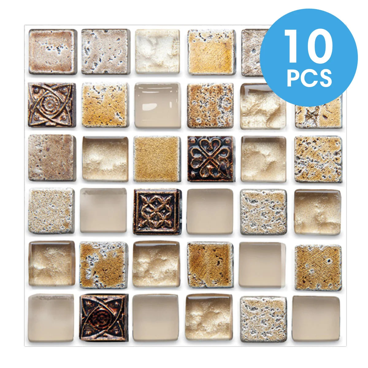 carreaux mosaïque adhésifs modernes 20x20cm imperméables antimoisissures résistants feu 10 feuilles