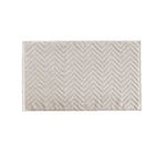 tapis bain coton antidérapant zigzag gris blanc vert moderne 40x60cm
