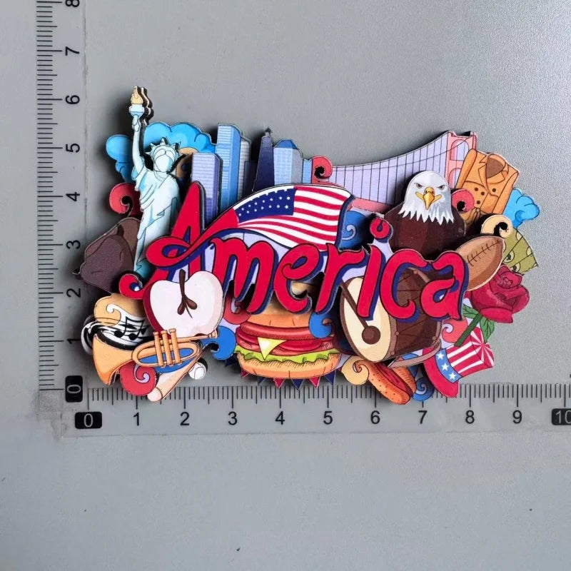aimant réfrigérateur décoration voyage monuments américains villes californie souvenir magnetique pvc souple graphique
