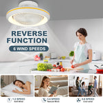 ventilateur oscillant led moderne télécommande blanc jaune 49cm 360degrees 2000lm 110v220v