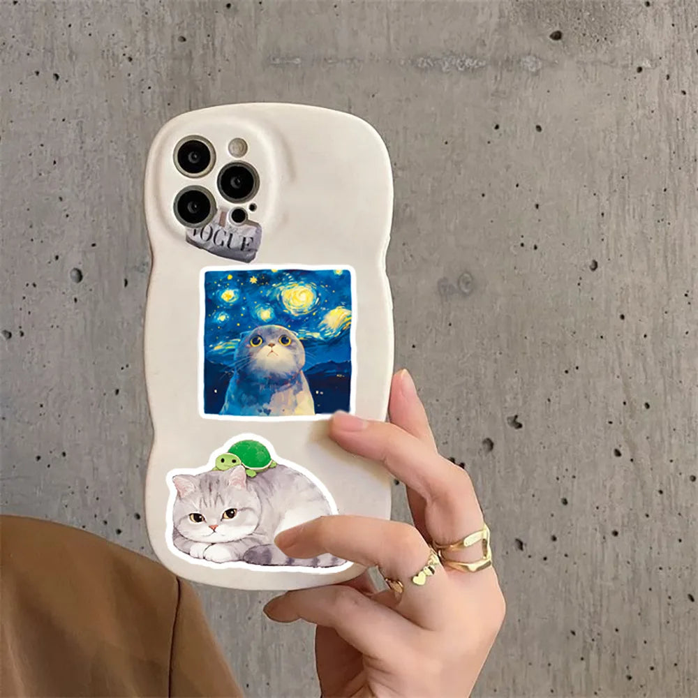 stickers autocollants animaux chatons dessins animés kawaii cartoonesques multicolores enfants papeterie téléphone bagages jouets