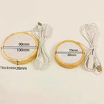lampe poser moderne bois naturel couleurs chaudes blanc orange vert translucent câble usb commandes