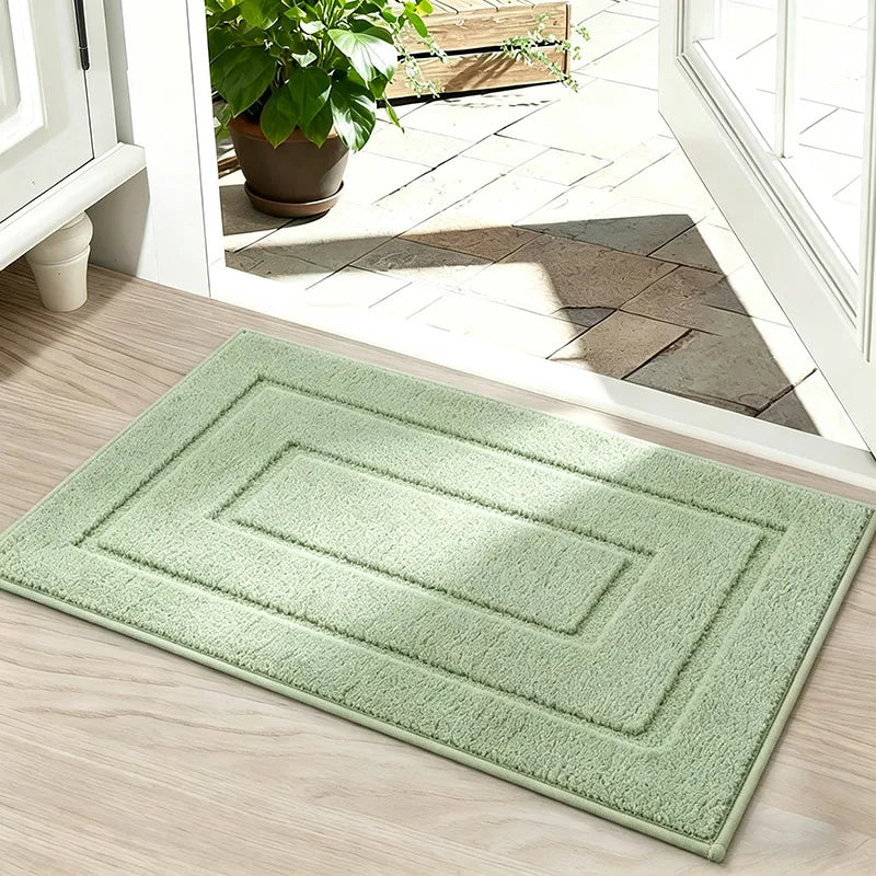 tapis bain antidérapant polyester durable moderne gris clair géométrique absorbant entrée salle bain