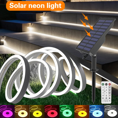 Bande LED solaire 24V avec télécommande pour jardin Ombre Interieur