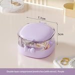 boîte bijoux moderne violet clair compartiments strass poignée élégante rose pâle beige clair