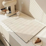 tapis cuisine moderne rayures horizontales beige clair absorbant séchage rapide respectueux environnement 40x60cm