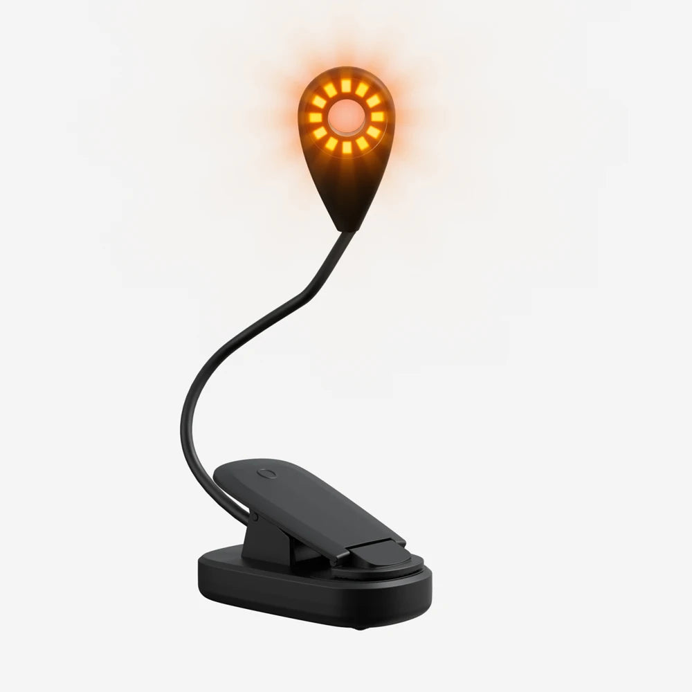 veilleuse lampe lecture nocturne rechargeable led bloque lumière bleue clip usb type noir moderne
