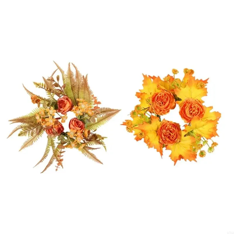 couronnes décoratives automnales fleurs artificielles feuilles rustiques mariage fiançailles