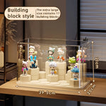 présentoir transparent modulaire solo salon respectueux environnement moderne cartoon figurines colorées hexagonal