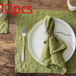 serviettes blancs minimaliste texture rugueuse ensemble 6pcs 12pcs 24pcs restaurant mariage