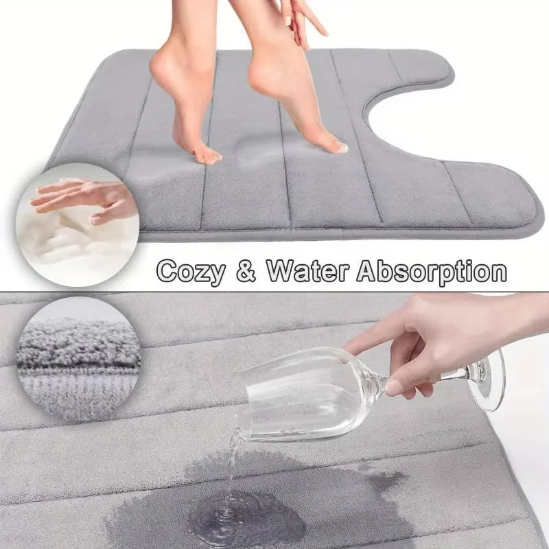 tapis bain doux texturé gris clair kit moderne deux tailles toilette