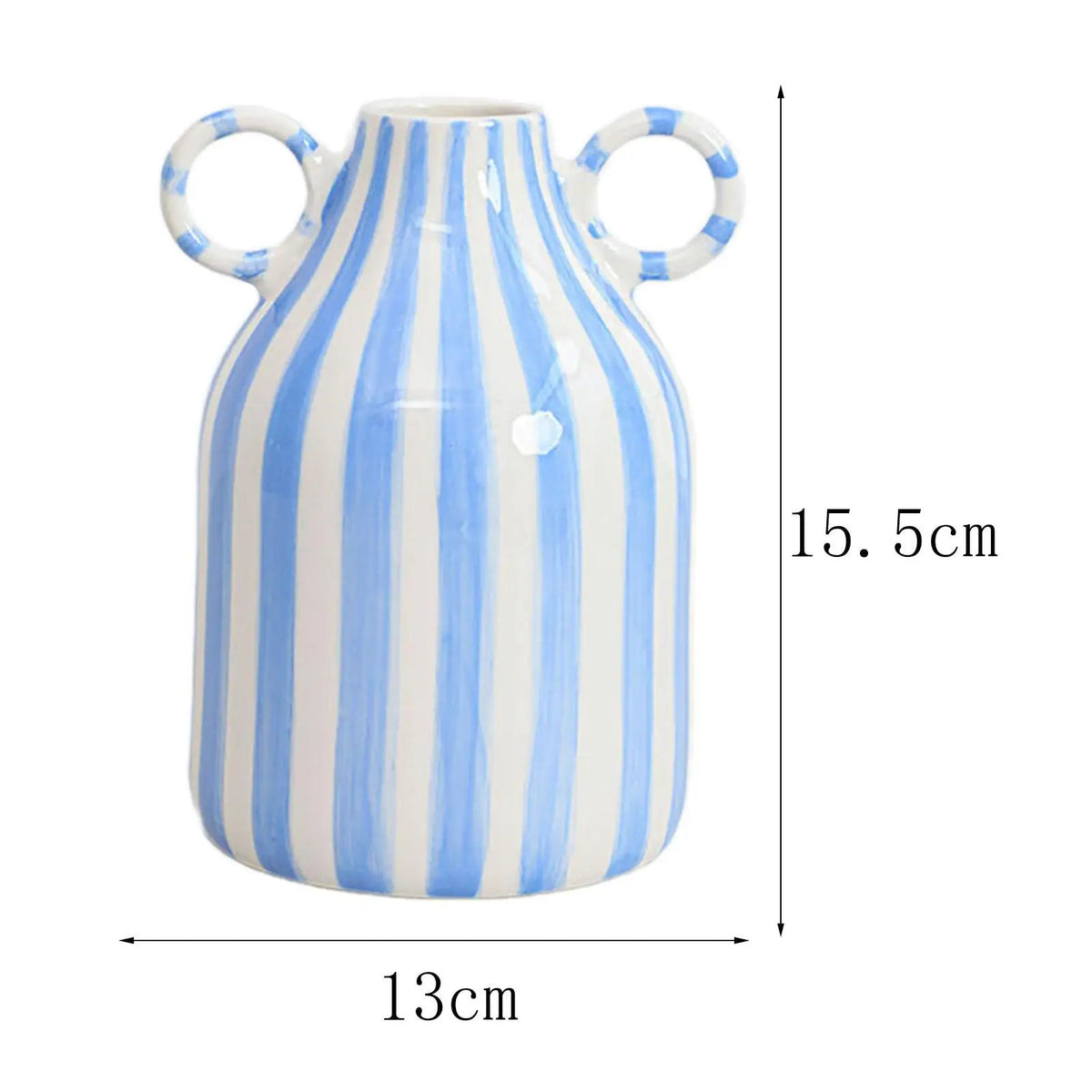 vase decoratif porcelainne stripes motif visage stylise decoration table centerpiece fleurs