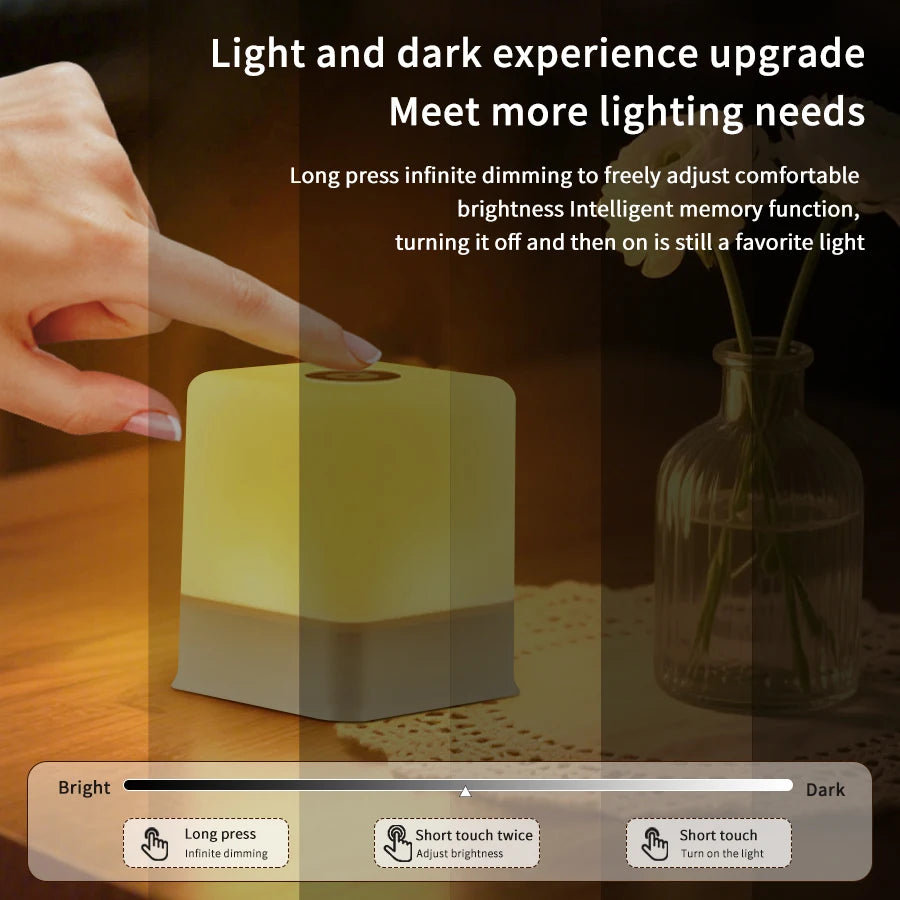 lampe chevet portable change couleur tactile 16 teintes charge usb moderne blanc gris