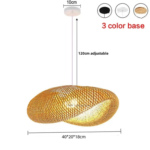 lampe suspendue bambou rotin tissage osier artisanale moderne luminaire salon restaurant
