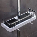 étagère douche moderne réutilisable plastique abs blanc noir texture grille clips barre douche éléments