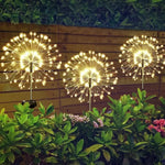 lumière solaire feu d'artifice led bleu blanc rouge vert moderne decoration jardinextérieur