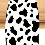 nappe lin imprimée vache noire blanche rustique décoration table moderne chambre
