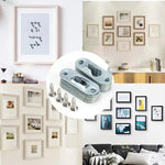 crochets suspension argentés vis métal moderne plaques fixations cadres photo ensembles