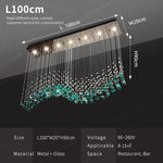 suspension lumineuse moderne cristaux transparents élégantes led 90v 249lm salon restaurant