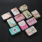 boîtes métalliques multicolores motifs vintage réutilisables rangement accessoires cosmétiques élastiques moderne respectueux environnement