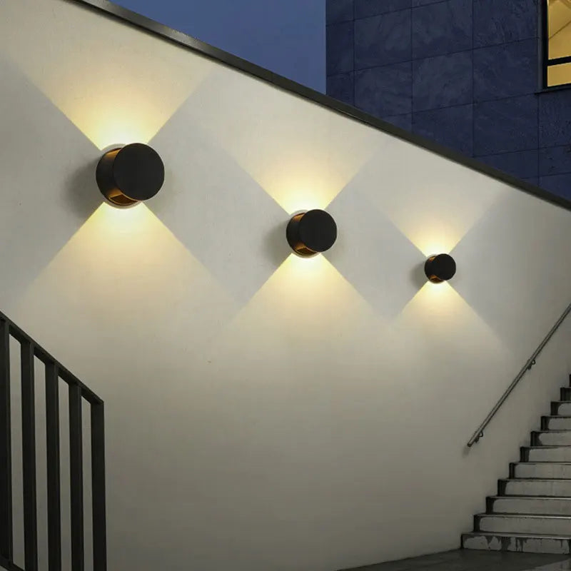 applique murale led moderne noire ip65 éclairage balcon allée porte fixation mur