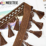 ruban pompons violet marron doré décoration mariage tissu polyester franges élégant accessoire broderie tassel