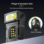 lampe torche rechargeable usb led aimant noir moderne 10w 800 lumens portative camping