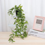 plantes artificielles suspendues arbre vert feuilles uniformes moderne decoration exterieure accrochée pot noir