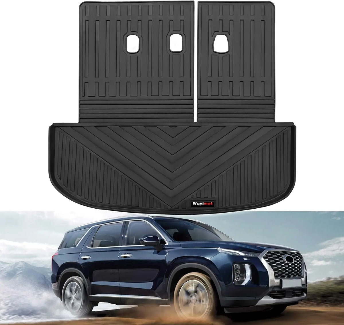 tapis sol hyundai palisade 2020 2025 noir texture rugueuse moderne tapis conducteur passager deuxième