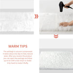 tapis moderne fourrure synthétique douce ovale blanc noir salon chambre