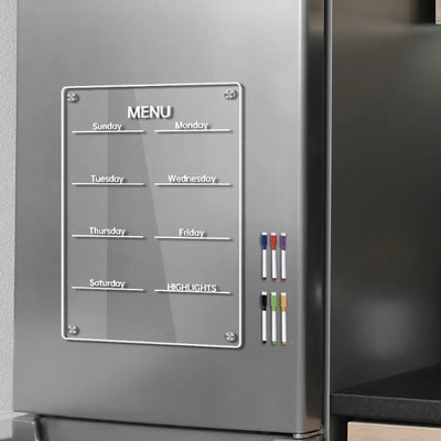 Calendrier magnétique transparent pour frigo avec stylos effaçables