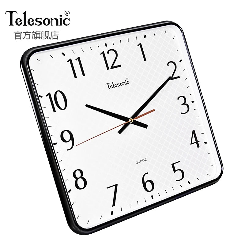 Horloge murale carrée moderne orange