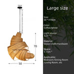 lampe suspendue moderne tricotée main spirale beige marron clair artisanale tissée