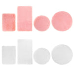 tapis peluche moderne rose blanc 12ème accessoire poupées enfants 12 ans
