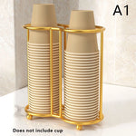 porte tasses moderne tasses blanc beige vert fleurs feuilles support rangement